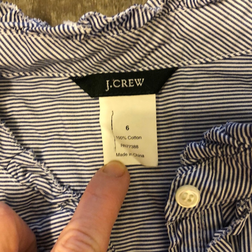 JCrew ruffle neck button down - Picture 3 of 5